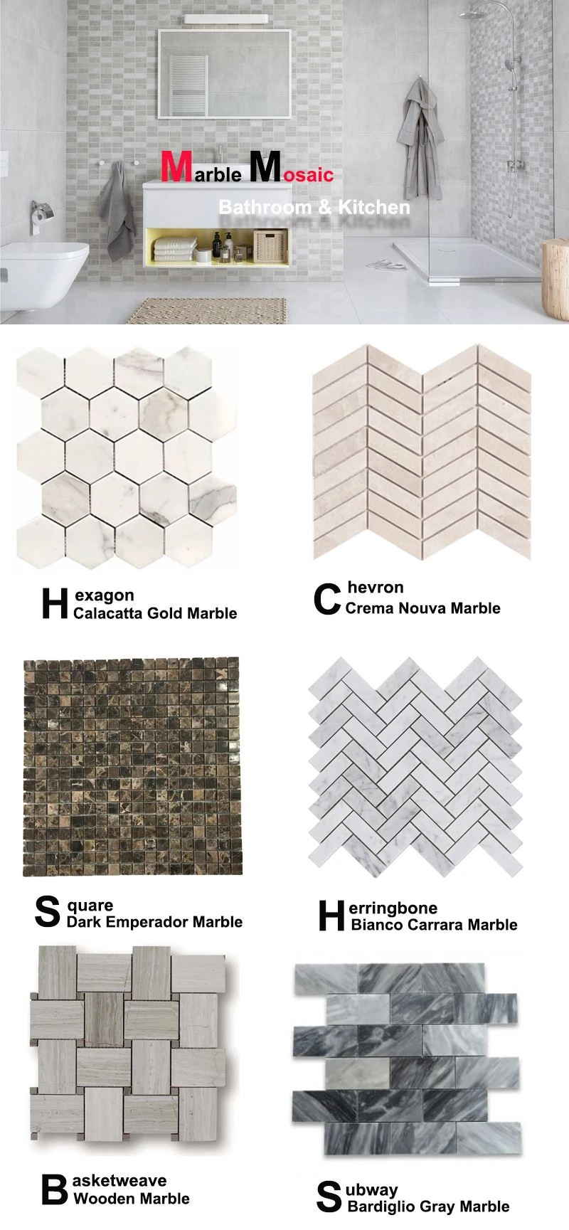 Marble Mosaic Shape Designs