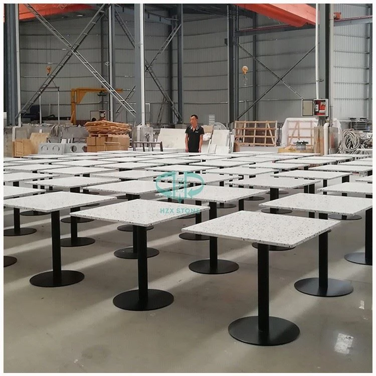 White Terrazo Cafe Table