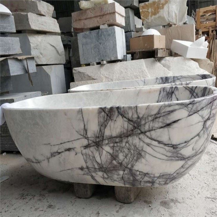 Мраморная ванна Milas Lilac