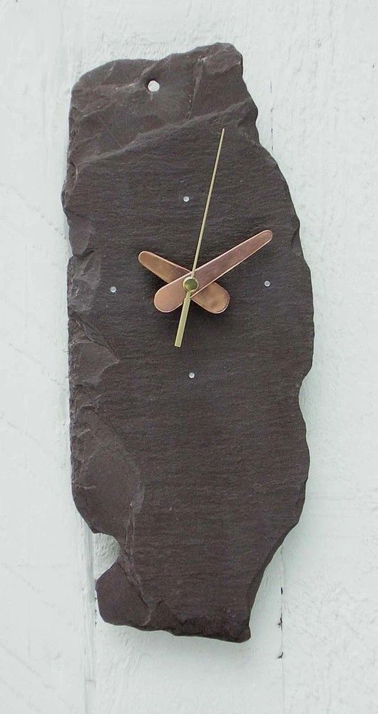 Natural Black Slate Clock