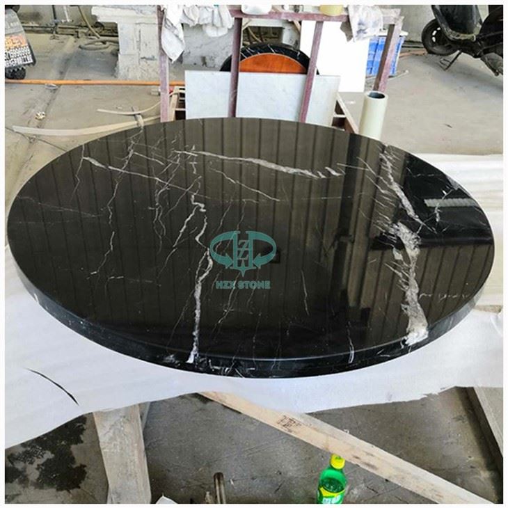 Nero Marquina Marble Round Table