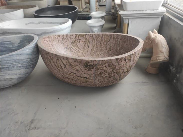 Modern Carved Natural Stone Bathroom Bath Tub